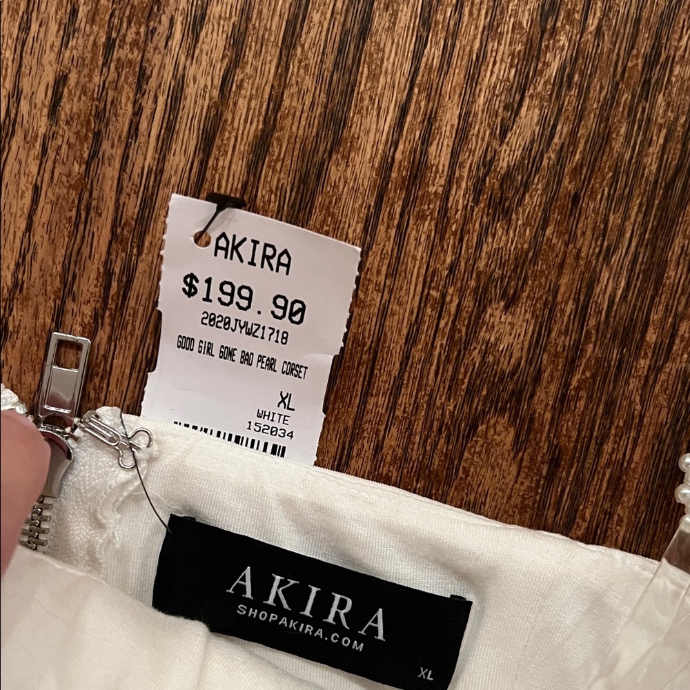 Akira Rhinestone and Pearl Embellished Corset Top Size XL - Picture 13 of 14